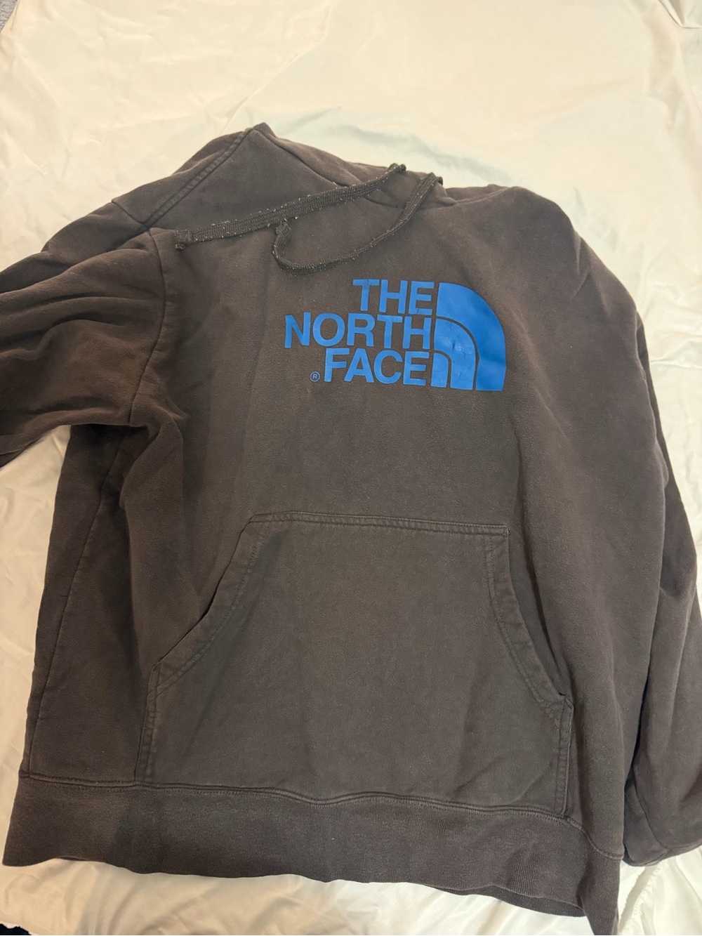 The North Face Men's Black Crewneck Sweatshirt with Blue Logo